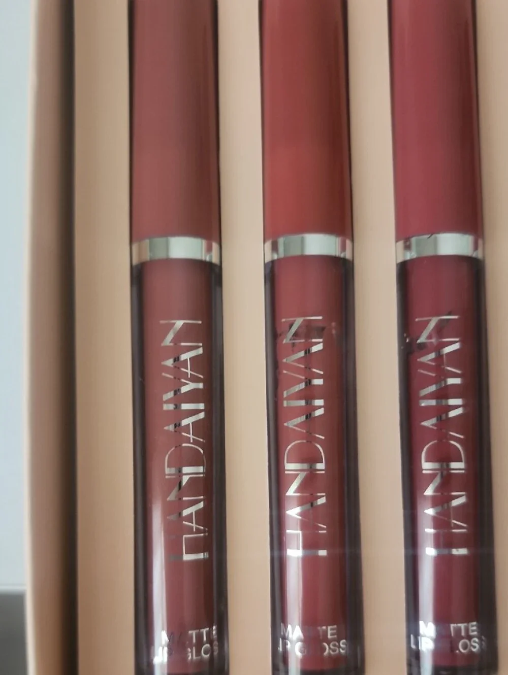 Matte Liquid Lipstick Set — Warm Pink & Red Neutrals; Set of 5.
